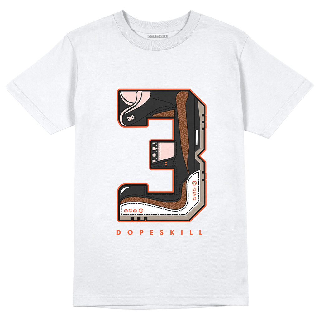 Jordan 3 “Desert Elephant” DopeSkill T-Shirt Number No.3 Graphic - White