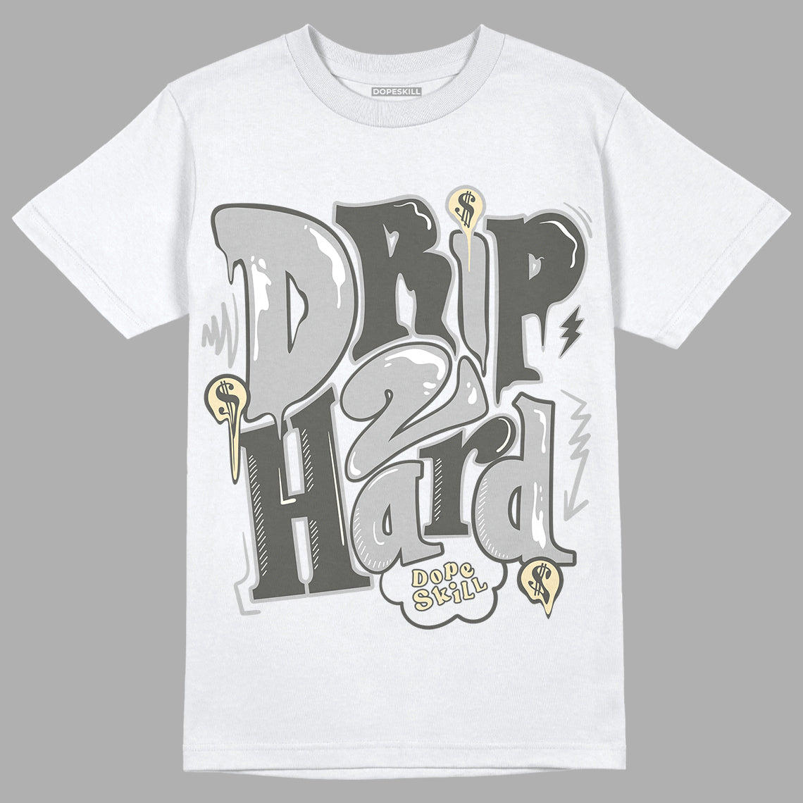 Jordan 4 Retro SE Craft Photon Dust DopeSkill T-Shirt Drip Too Hard Graphic Streetwear - White 