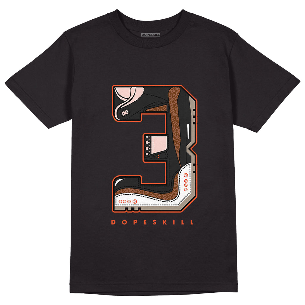 Jordan 3 “Desert Elephant” DopeSkill T-Shirt Number No.3 Graphic - Black