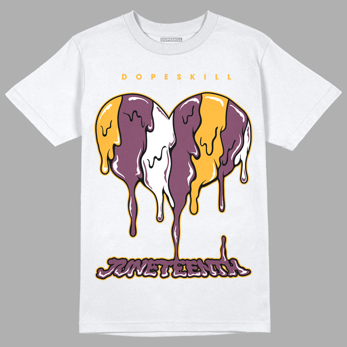 Brotherhood 1s High OG DopeSkill T-Shirt Juneteenth Heart Graphic - White