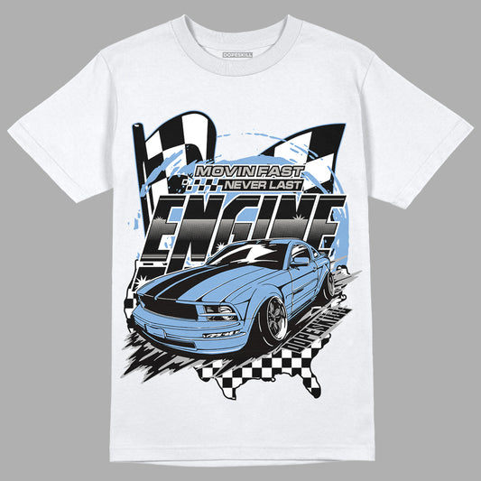 Jordan 5 Retro University Blue DopeSkill T-Shirt ENGINE Tshirt Graphic Streetwear - White
