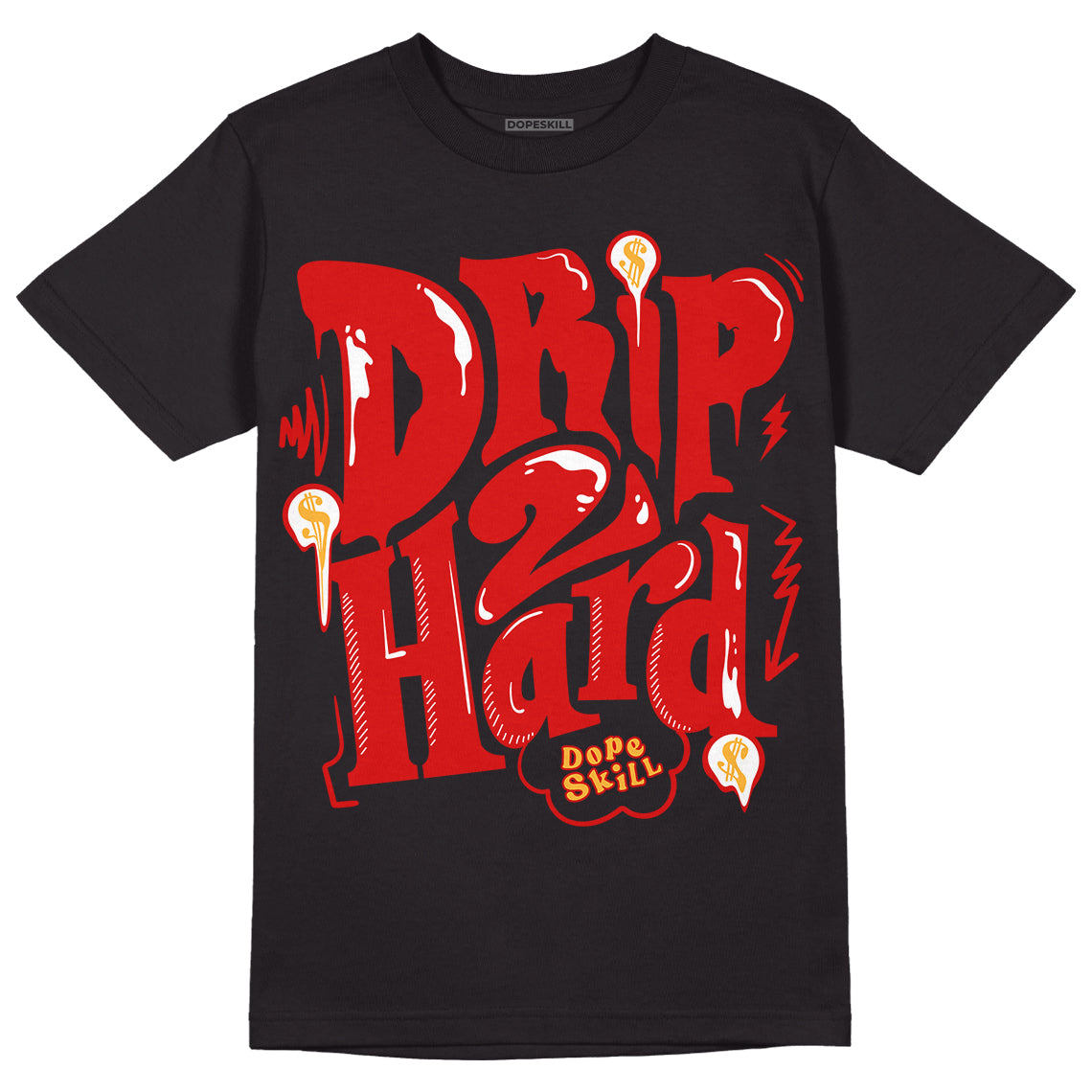 Dunk Low Gym Red DopeSkill T-Shirt Drip Too Hard Graphic - Black 