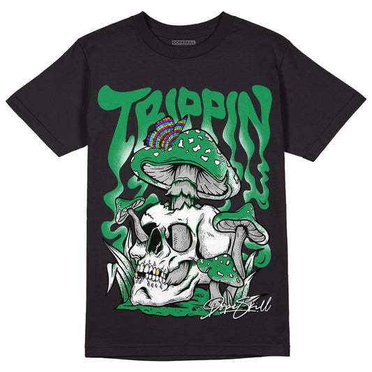 Jordan 1 Low Lucky Green DopeSkill T-Shirt Trippin Graphic Streetwear - Black