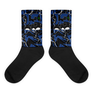 Jordan 13 Brave Blue Dopeskill Socks Serrated Thunder Graphic