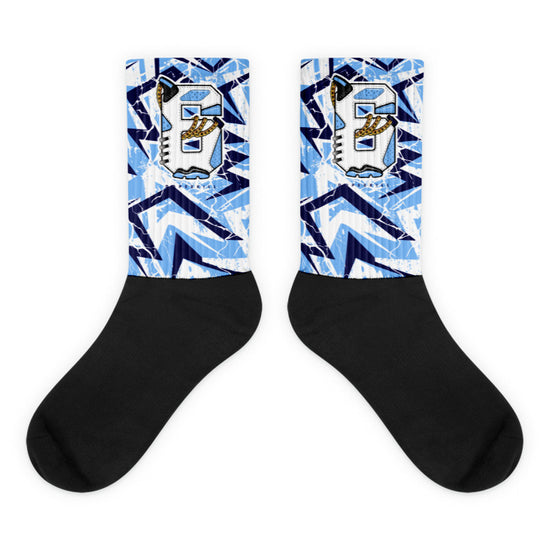 Jordan 6 University Blue Dopeskill Socks Serrated Thunder Graphic Streetwaer