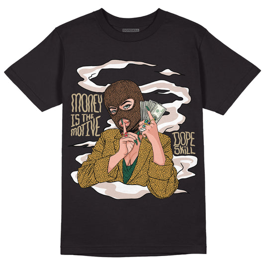 Safari Dunk Low DopeSkill T-Shirt Money Is The Motive Graphic - Black 