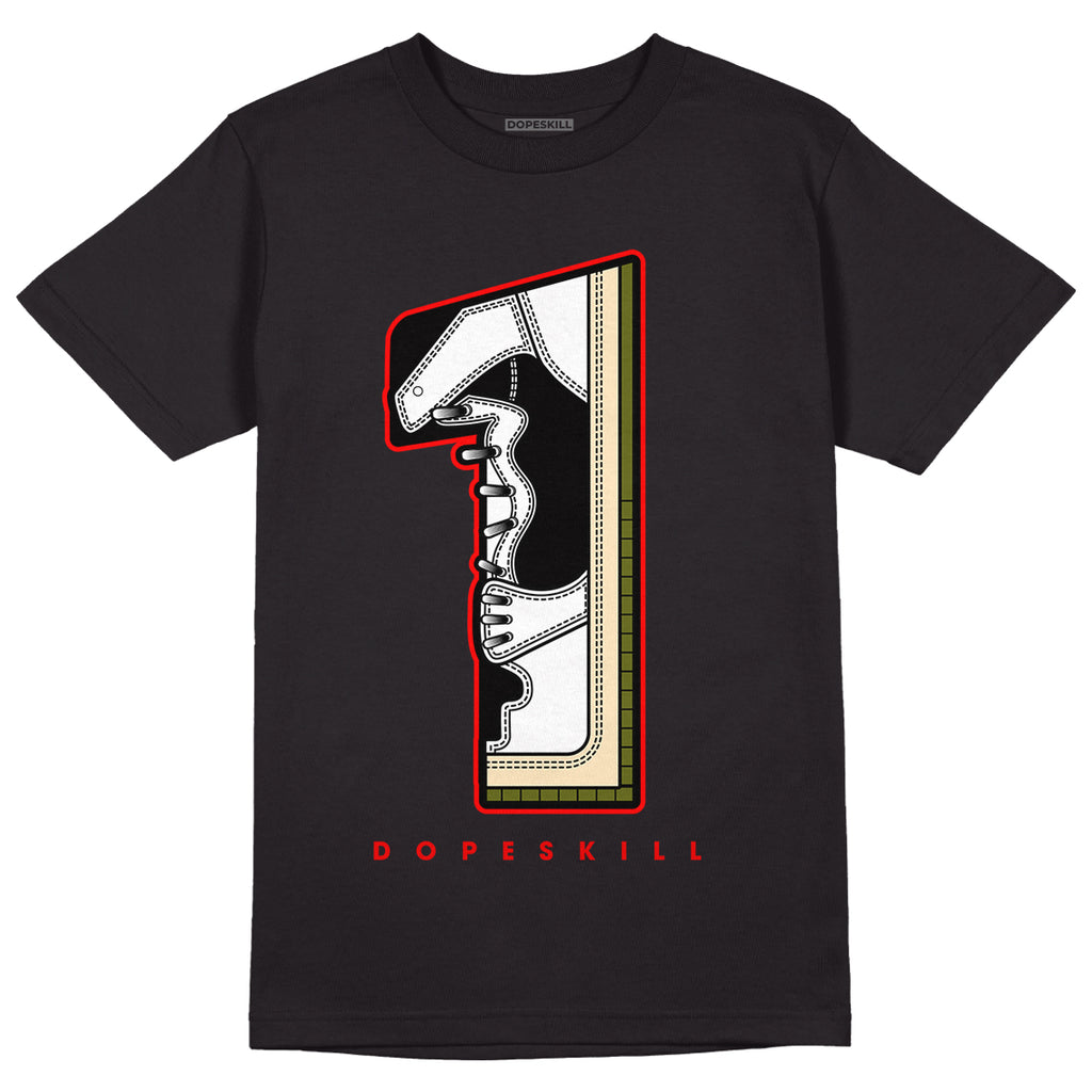Travis Scott x Jordan 1 Low OG “Olive” DopeSkill T-Shirt No.1 Graphic Streetwear - Black