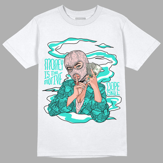 Green Snakeskin Dunk Low DopeSkill T-Shirt Money Is The Motive Graphic - White