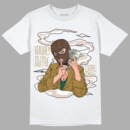 Safari Dunk Low DopeSkill T-Shirt Money Is The Motive Graphic - White 