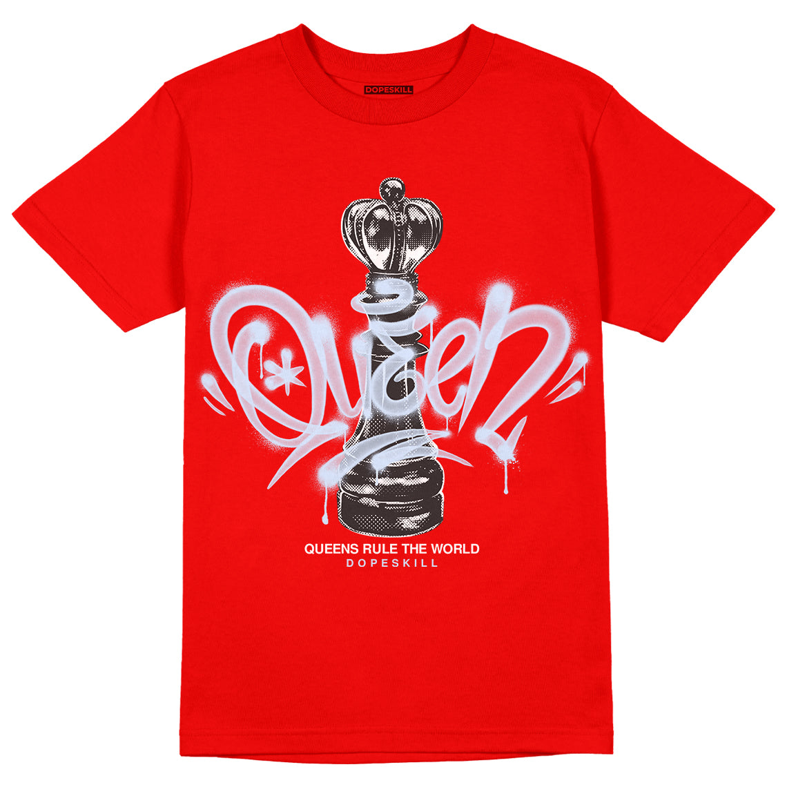 Jordan 11 Retro Cherry DopeSkill Varsity Red T-Shirt Queen Chess Graphic Streetwear