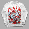Cherry 11s DopeSkill Long Sleeve T-Shirt Chillin Graphic - White