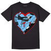 Travis Scott x Jordan 4 Retro 'Cactus Jack' DopeSkill T-Shirt Heart Jordan 4 Graphic Streetwear - Black 