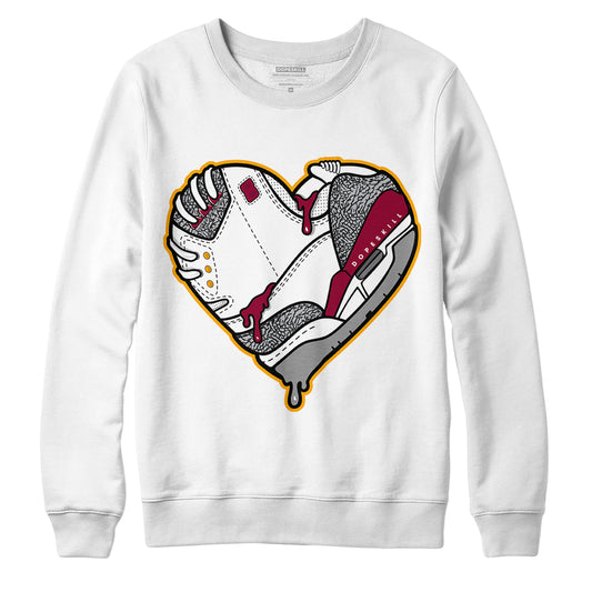 AJ 3 Cardinal Red DopeSkill Sweatshirt Heart AJ 3 Graphic