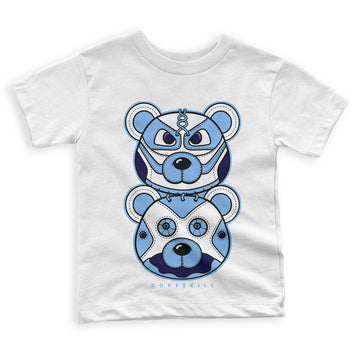 UNC 6s DopeSkill Toddler Kids T-shirt Leather Bear Graphic - White 