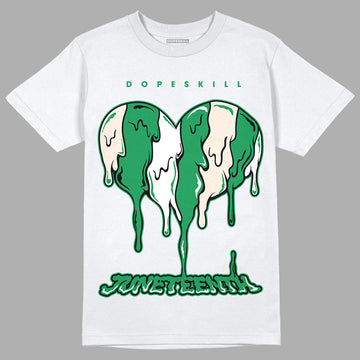 Jordan 2 Retro Lucky Green DopeSkill T-Shirt Juneteenth Heart Graphic Streetwear  - White 