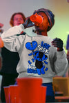 Yz 350 Boost V2 Dazzling Blue DopeSkill Sweatshirt Love Sick Graphic