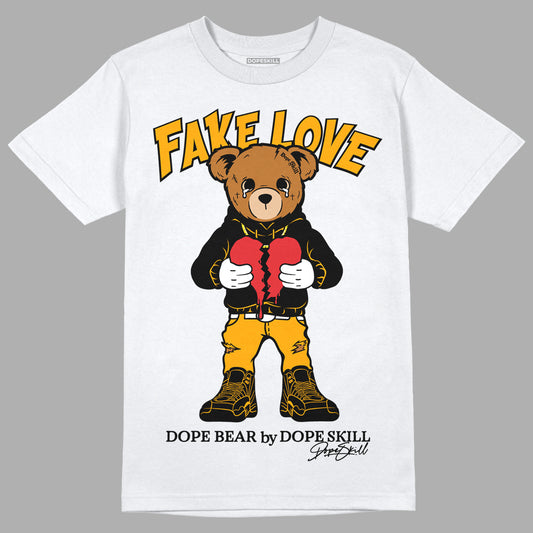 Black Taxi 12s DopeSkill T-Shirt Fake Love Graphic - White 