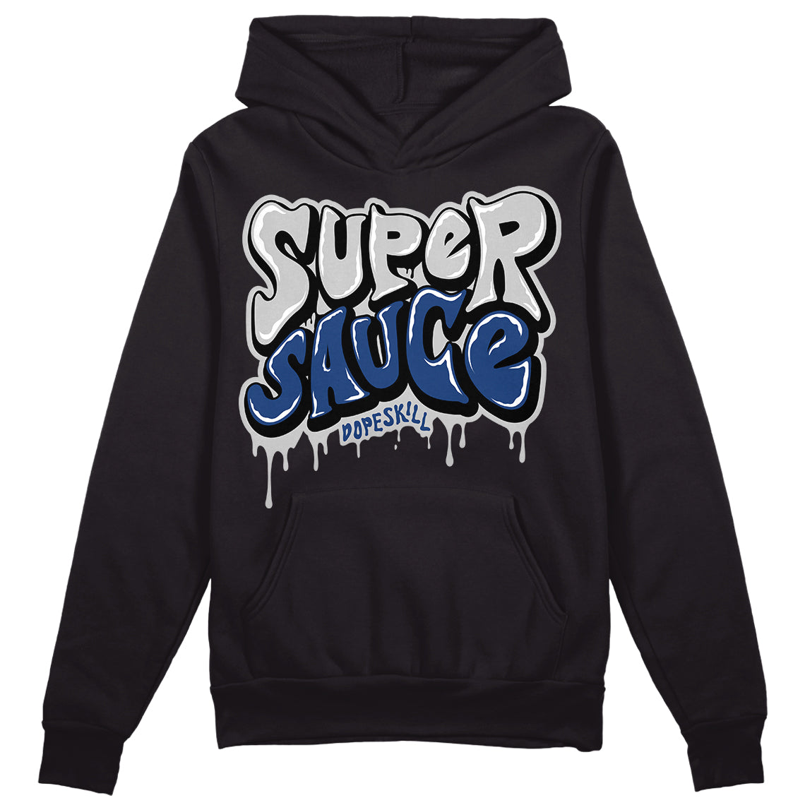 French Blue 13s DopeSkill Hoodie Sweatshirt Super Sauce Graphic - Black