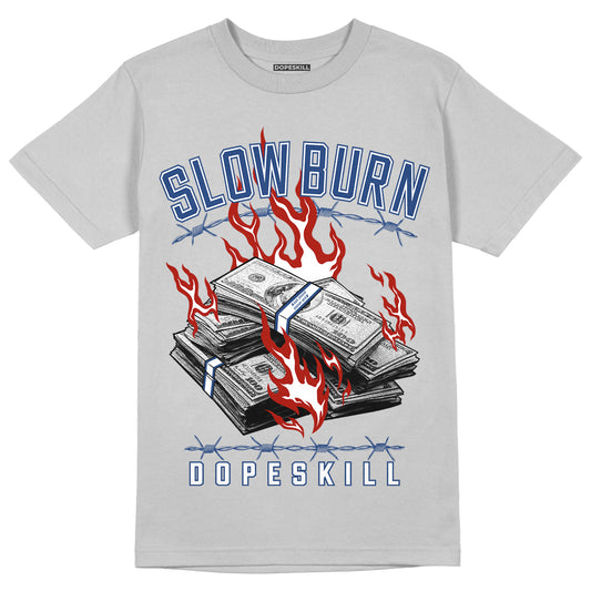 AJ 13 French Blue DopeSkill Light Steel Grey T-shirt Slow Burn Graphic