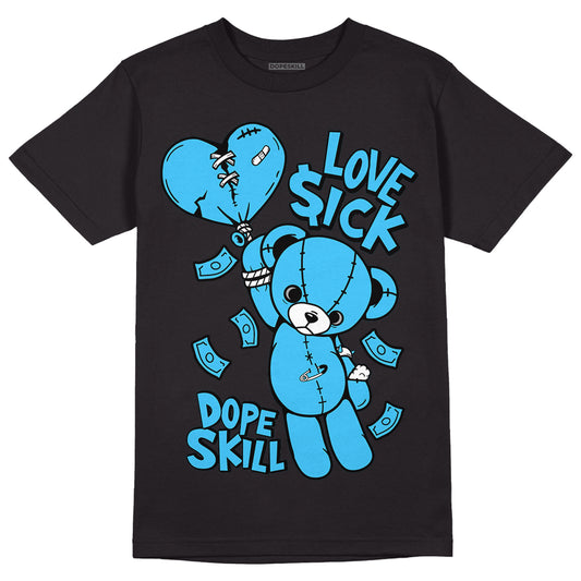 University Blue 13s DopeSkill T-Shirt Love Sick Graphic - Black 