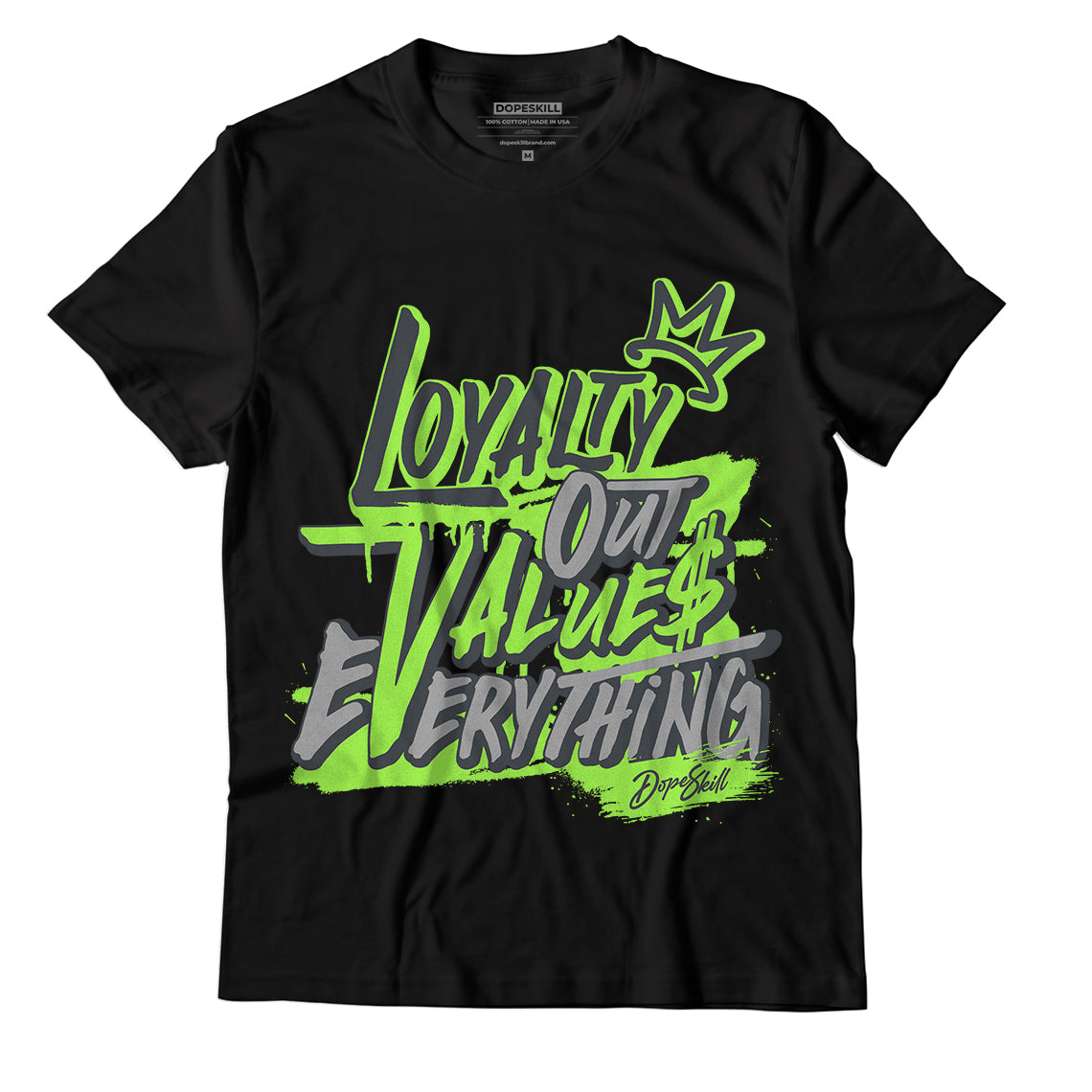 Jordan 5 Green Bean DopeSkill T-Shirt LOVE Graphic - Black