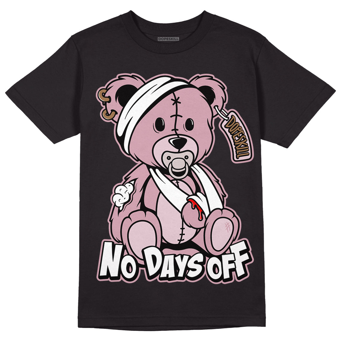 Dunk Low Teddy Bear Pink DopeSkill T-Shirt Hurt Bear Graphic - Black 