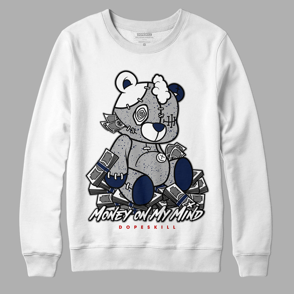 Midnight Navy 4s DopeSkill Sweatshirt MOMM Bear Graphic - White