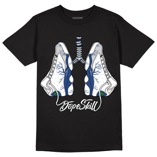 French Blue 13s DopeSkill T-Shirt Breathe Graphic - Black