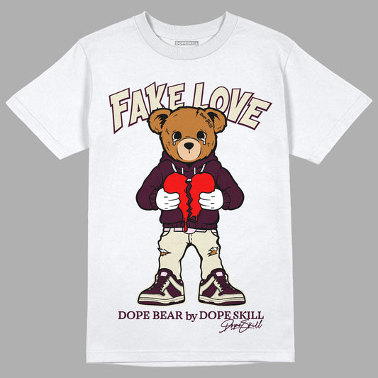 Dunk Low Night Maroon and Medium Soft Pink DopeSkill T-Shirt Fake Love Graphic Streetwear - White 