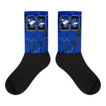 AJ 5 Racer Blue Dopeskill Socks Thunder Graphic