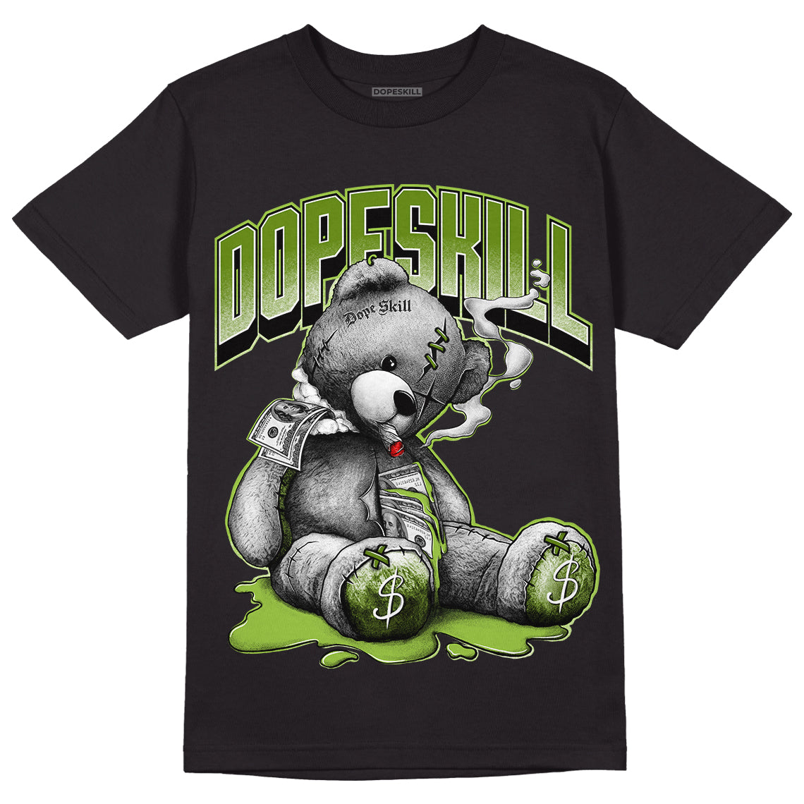 Dunk Low 'Chlorophyll' DopeSkill T-Shirt Sick Bear Graphic - Black 