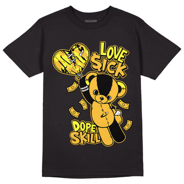 Taxi Yellow Black 8s DopeSkill T-Shirt Love Sick Graphic - Black