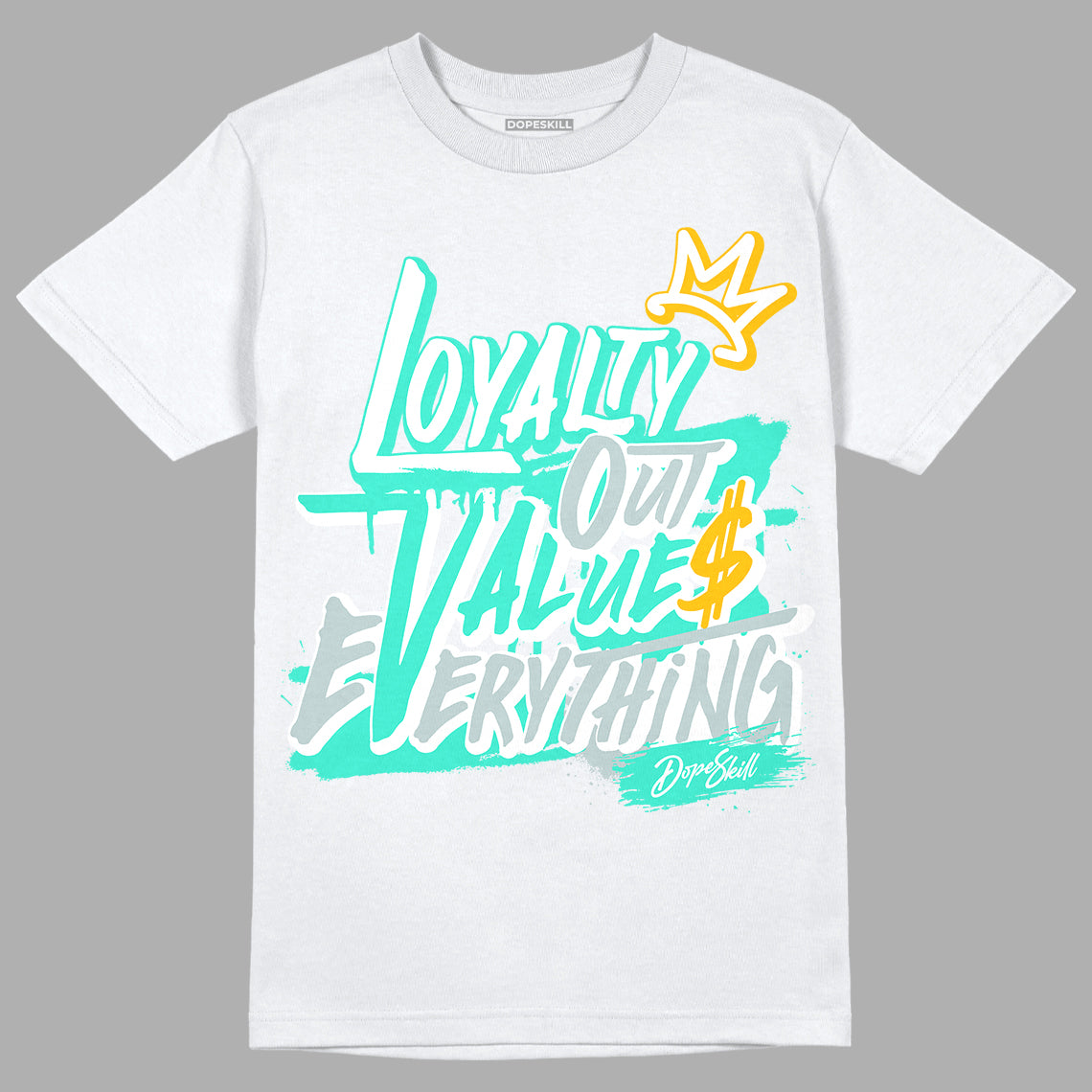 New Emerald 1s DopeSkill T-Shirt LOVE Graphic - White 