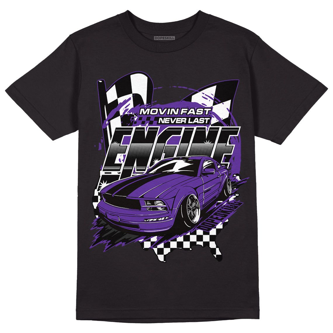 PURPLE Collection DopeSkill T-Shirt ENGINE Tshirt Graphic - Black