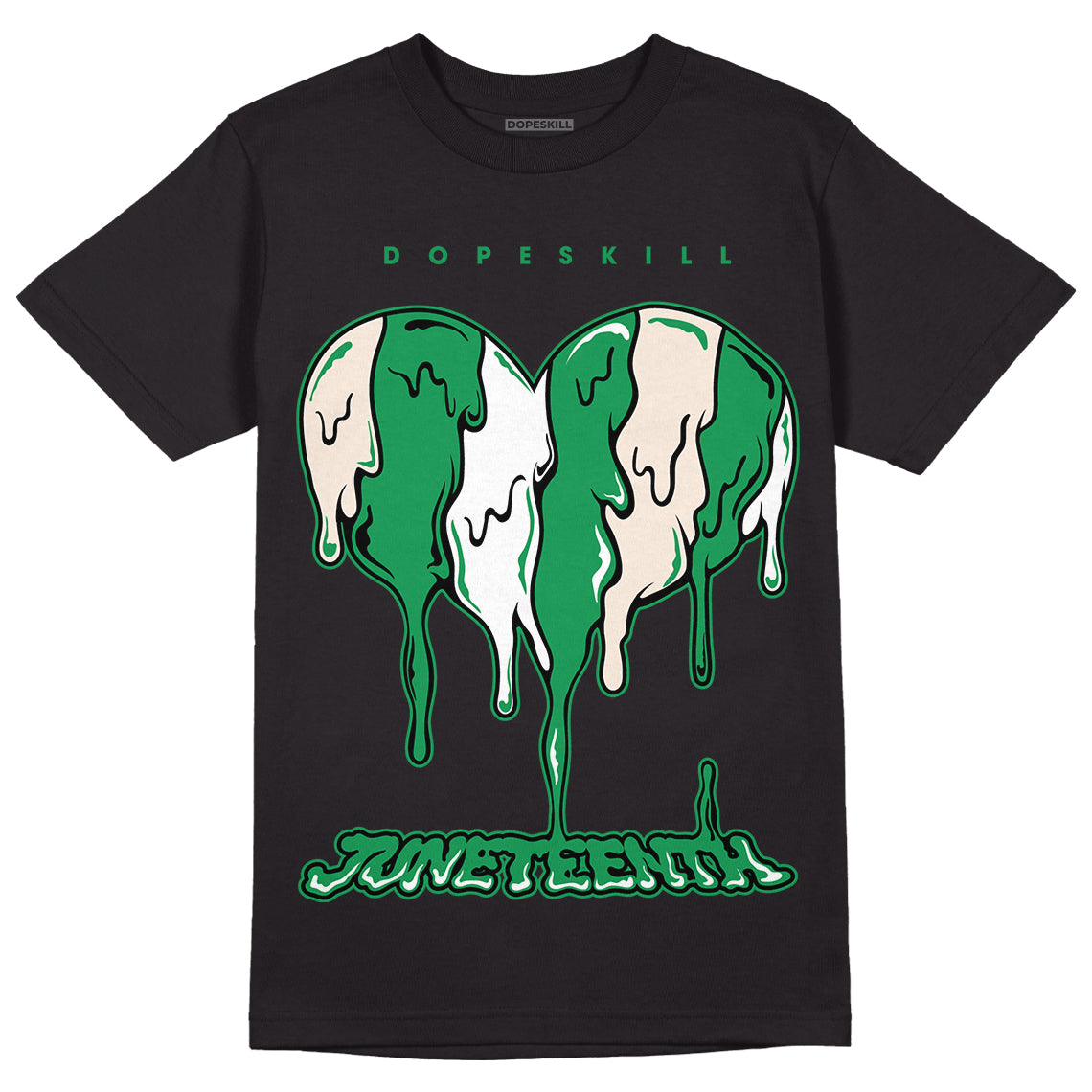 Jordan 2 Retro Lucky Green DopeSkill T-Shirt Juneteenth Heart Graphic Streetwear - White 