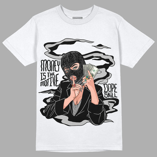 YZ 450 Utility Black DopeSkill T-Shirt Money Is The Motive Graphic - White