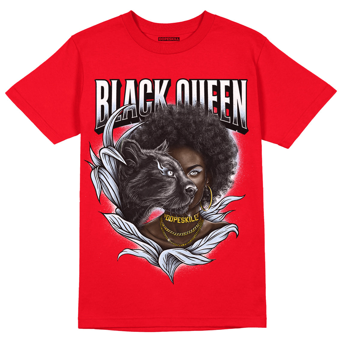 Cherry 11s DopeSkill Varsity Red T-shirt New Black Queen Graphic