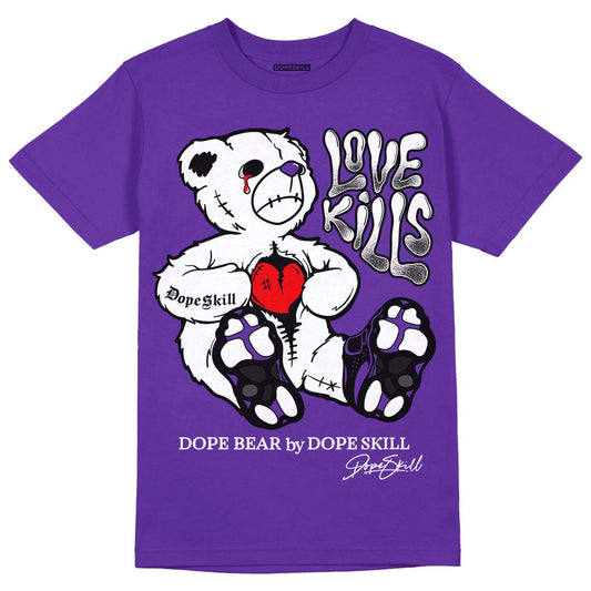 Court Purple 13s DopeSkill Purple T-shirt Love Kills Graphic - Purple