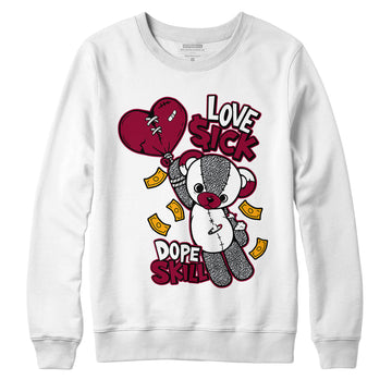 AJ 3 Cardinal Red DopeSkill Sweatshirt Love Sick Graphic