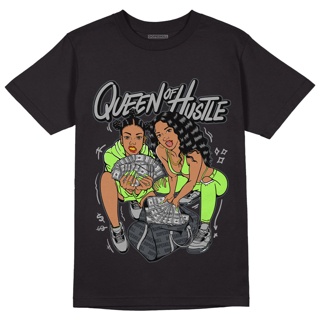 Jordan 5 Green Bean DopeSkill T-Shirt Queen Of Hustle Graphic - Black