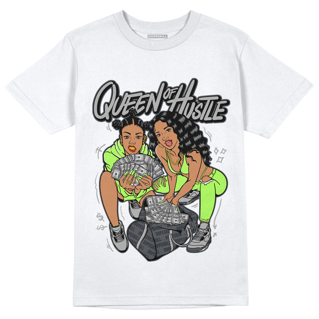 Jordan 5 Green Bean DopeSkill T-Shirt Queen Of Hustle Graphic - White 
