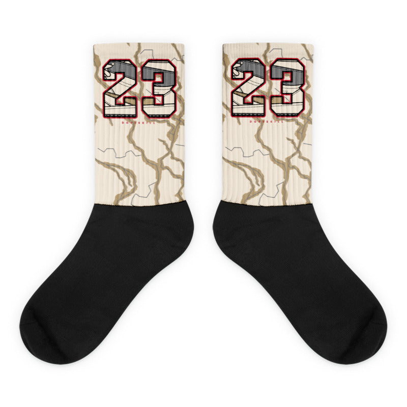 Jordan 3 Muslin Dopeskill Socks Thunder Graphic