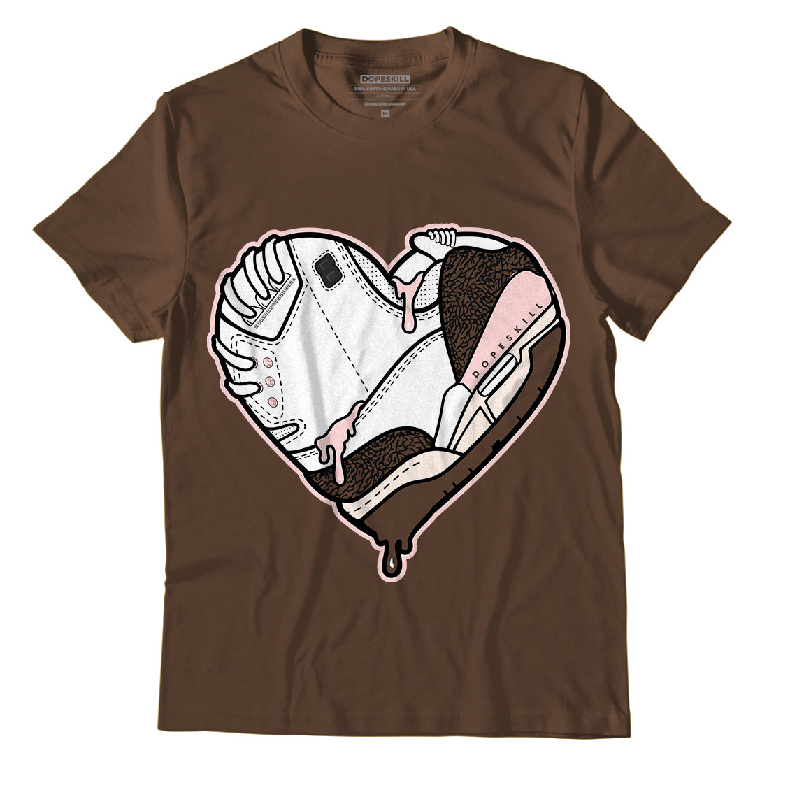 Jordan 3 Neapolitan DopeSkill Dark Mocha T-shirt Heart Jordan 3 Graphic