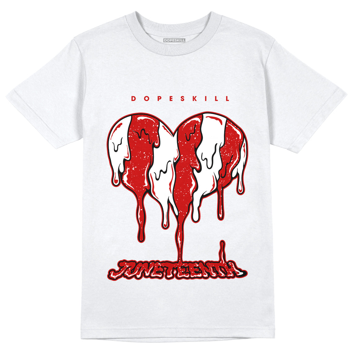 Jordan 6 “Red Oreo” DopeSkill T-Shirt Juneteenth Heart Graphic - White 