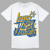 Dunk Blue Jay and University Gold DopeSkill T-Shirt LOVE Graphic Streetwear - White