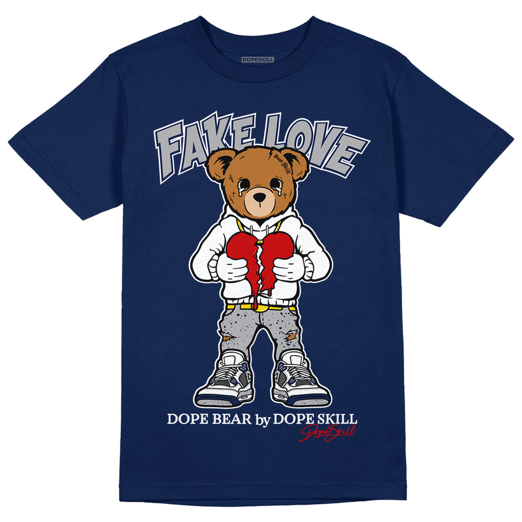 Midnight Navy 4s DopeSkill Midnight Navy T-shirt Fake Love Graphic