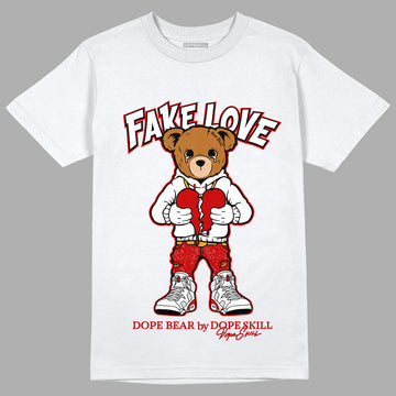 Jordan 6 “Red Oreo” DopeSkill T-Shirt Fake Love Graphic - White 