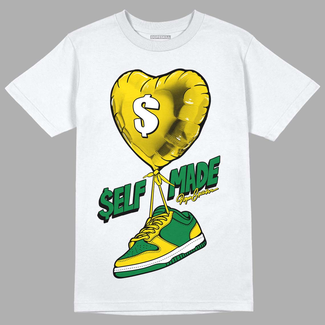 Dunk Low Reverse Brazil DopeSkill T-Shirt Self Made Graphic - White