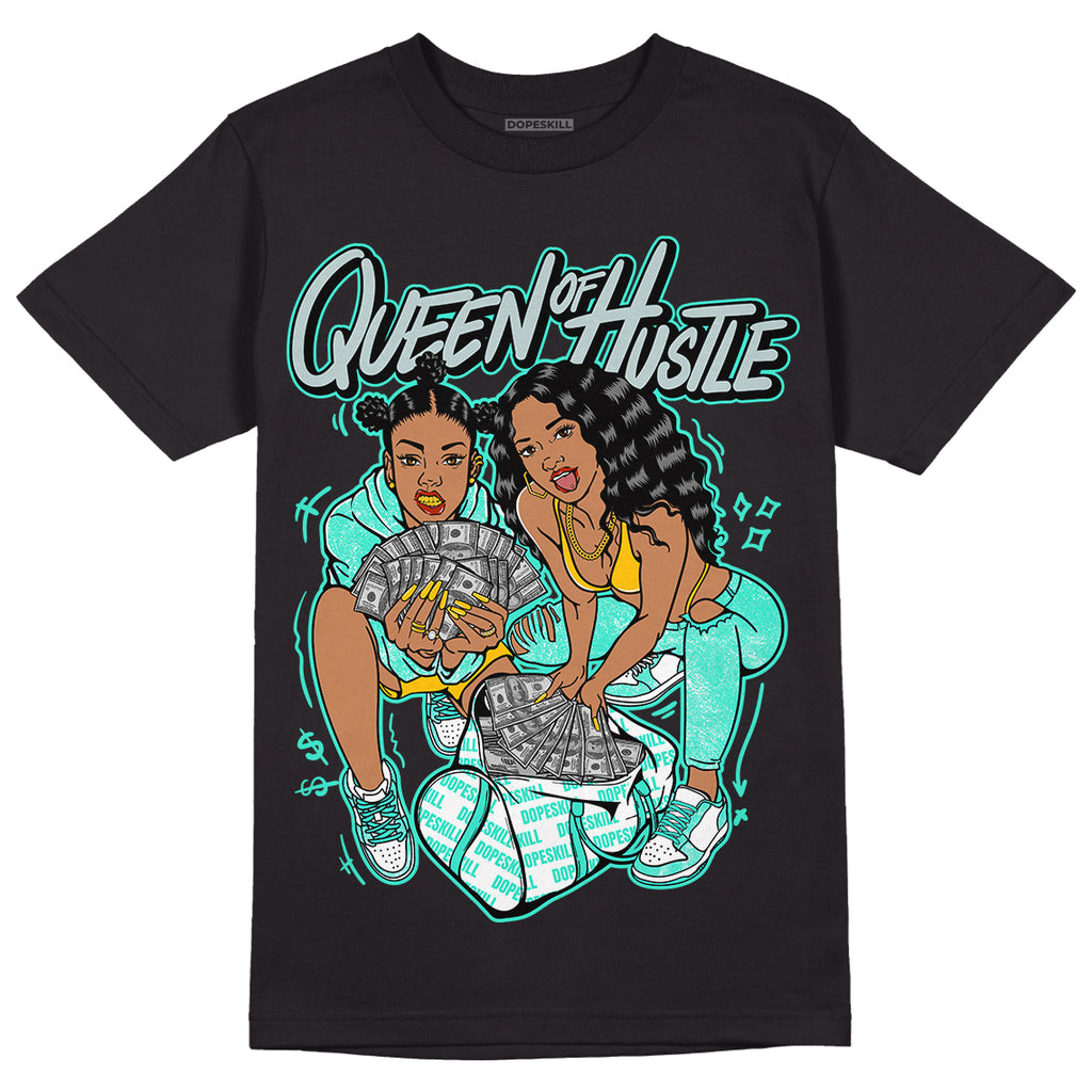 New Emerald 1s DopeSkill T-Shirt Queen Of Hustle Graphic - Black