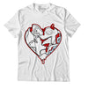 Jordan 6 “Red Oreo” DopeSkill T-Shirt Heart Jordan 6 Graphic - White 